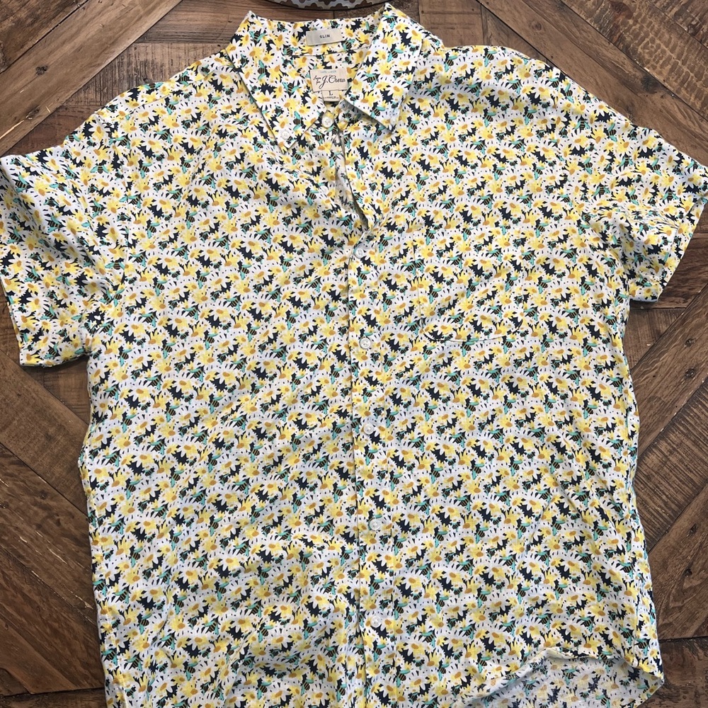 Dope J Crew Mens Short Sleeve Linen Button Down